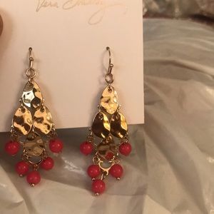 Vera Bradley gold pink earrings